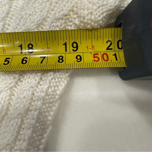 Ralph Lauren Women’s Cable-Knit  V-Neck Sweater White Navy/yellow Trim Sz M - Picture 10 of 16